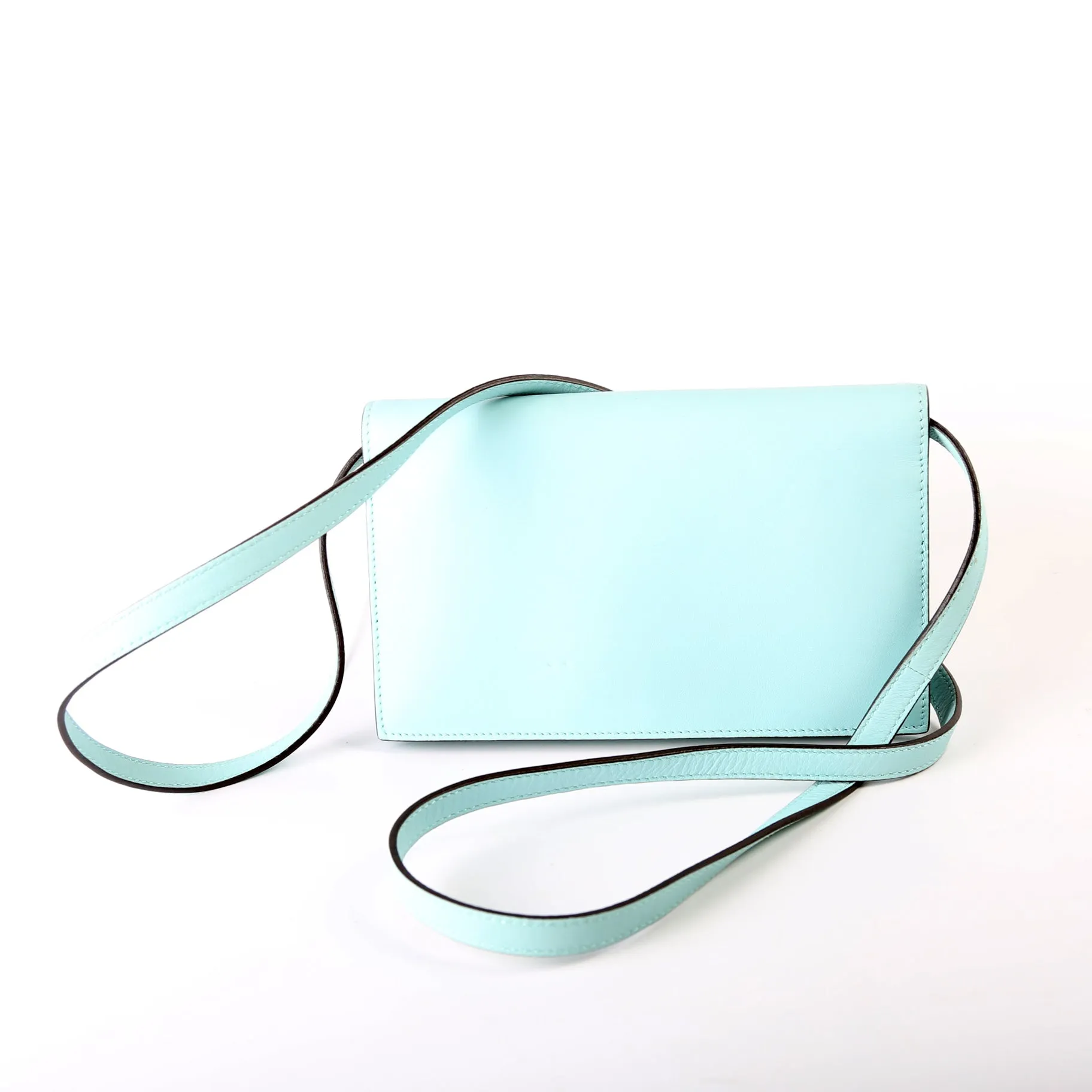 369664 Interlocking G Calfskin Leather Icon Wallet Crossbody Blue