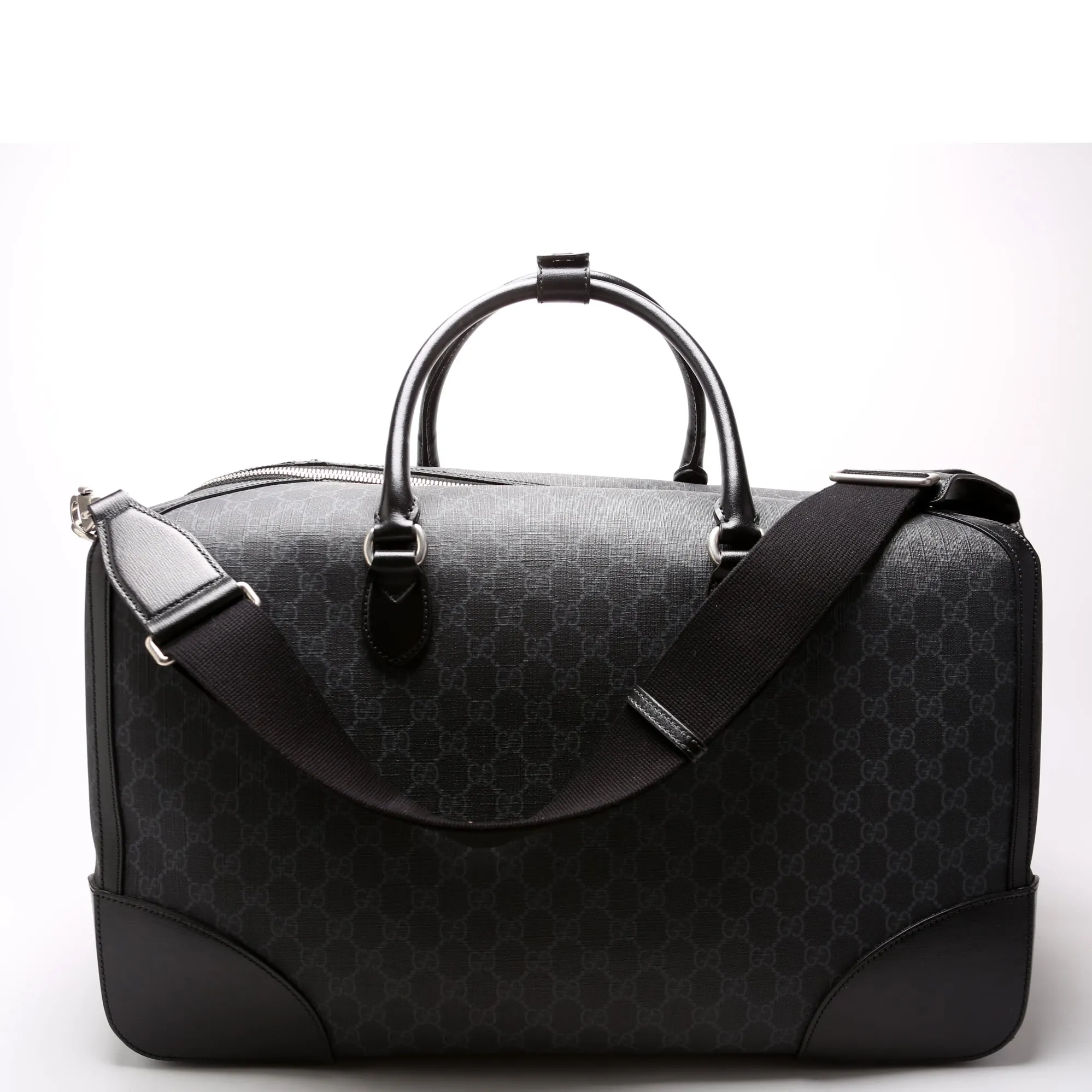 696015 GG Supreme Interlocking G Large Duffle Bag Black