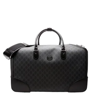696015 GG Supreme Interlocking G Large Duffle Bag Black