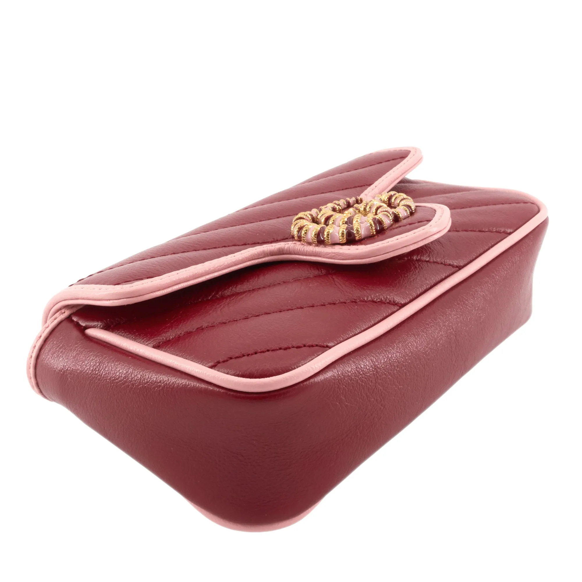 Azalea Enameled Torchon GG Marmont Wallet