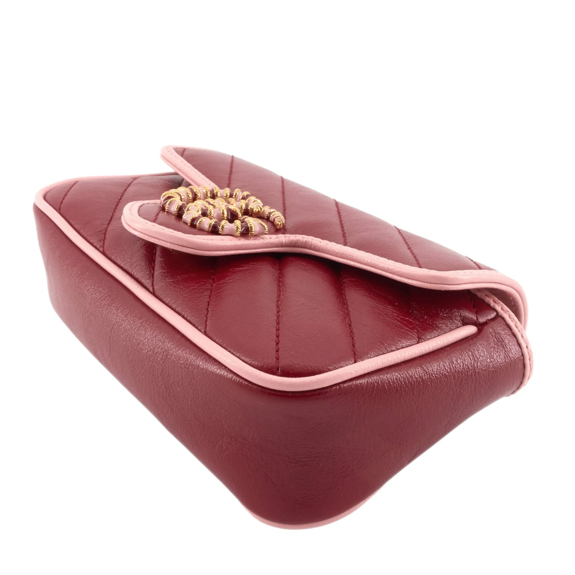 Azalea Enameled Torchon GG Marmont Wallet