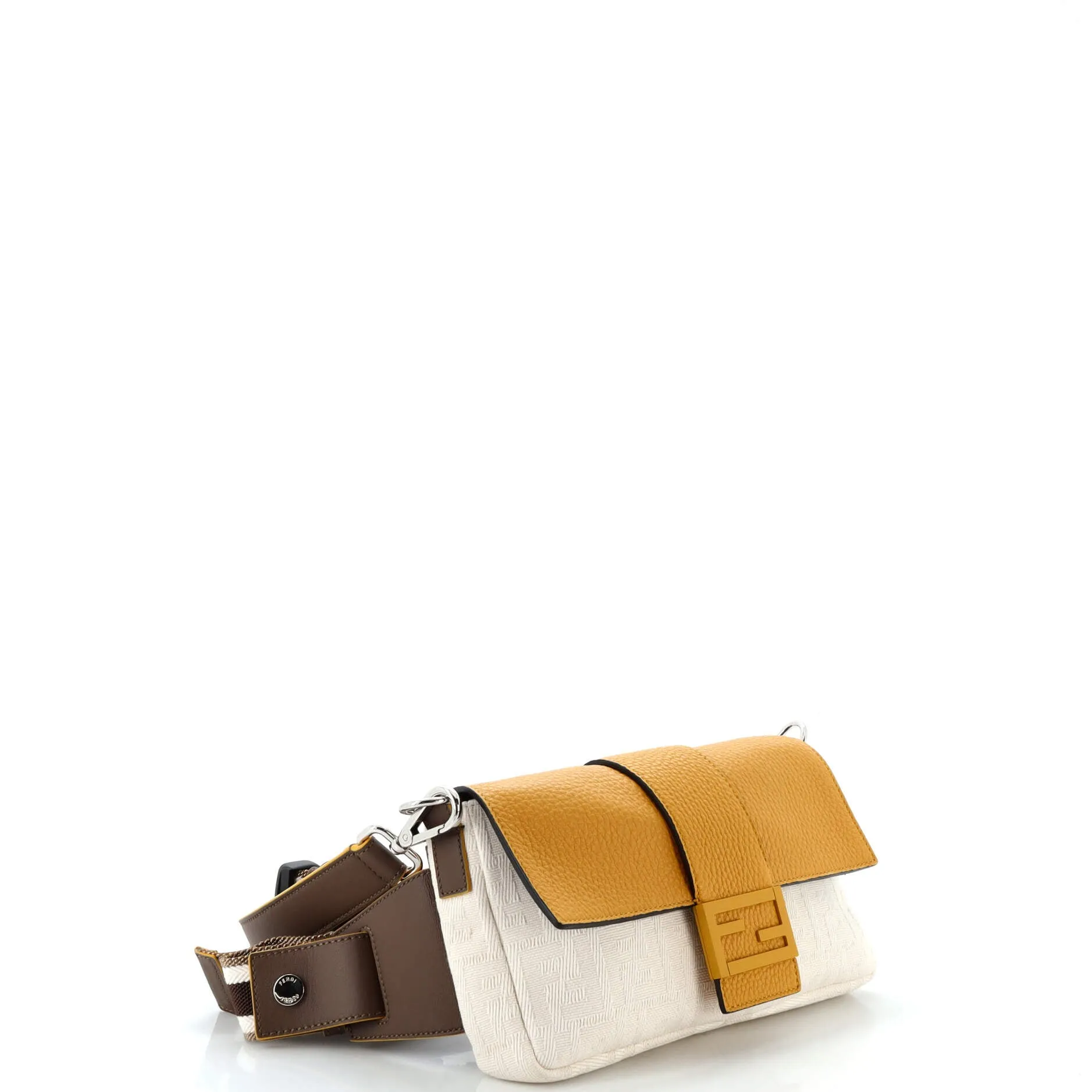 Baguette Convertible Belt Bag Zucca Canvas with Canvas and Leather Medium