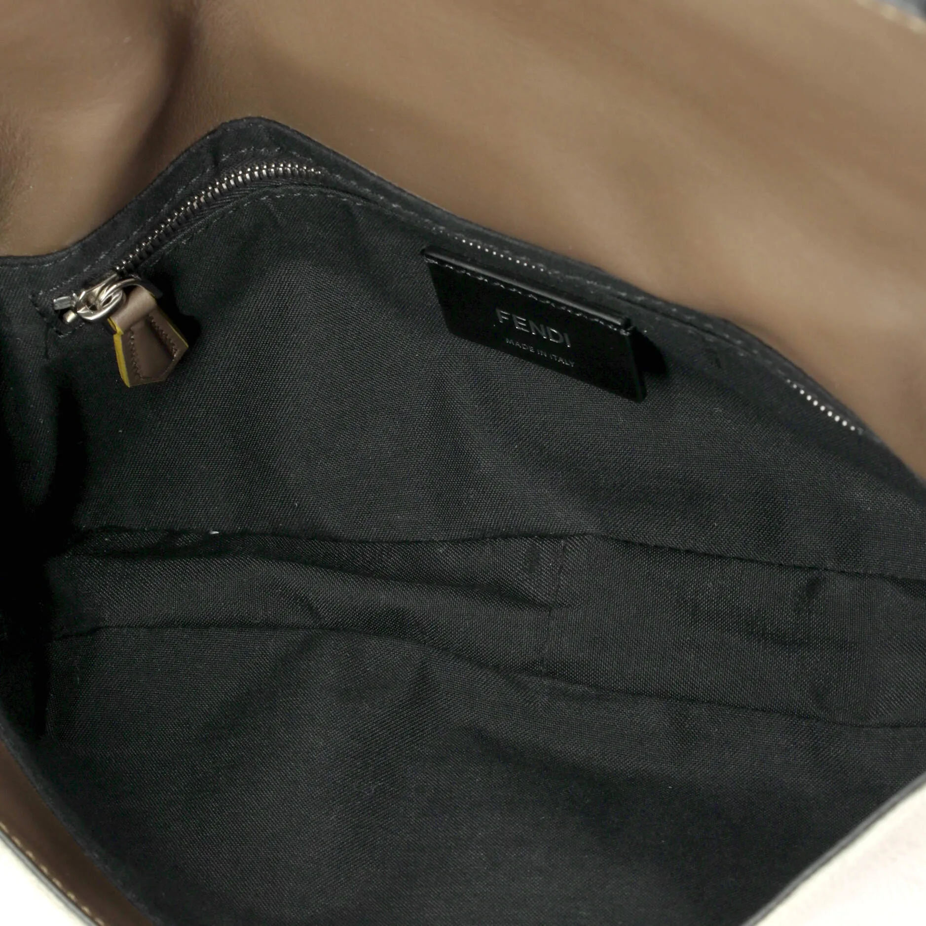 Baguette Convertible Belt Bag Zucca Canvas with Canvas and Leather Medium