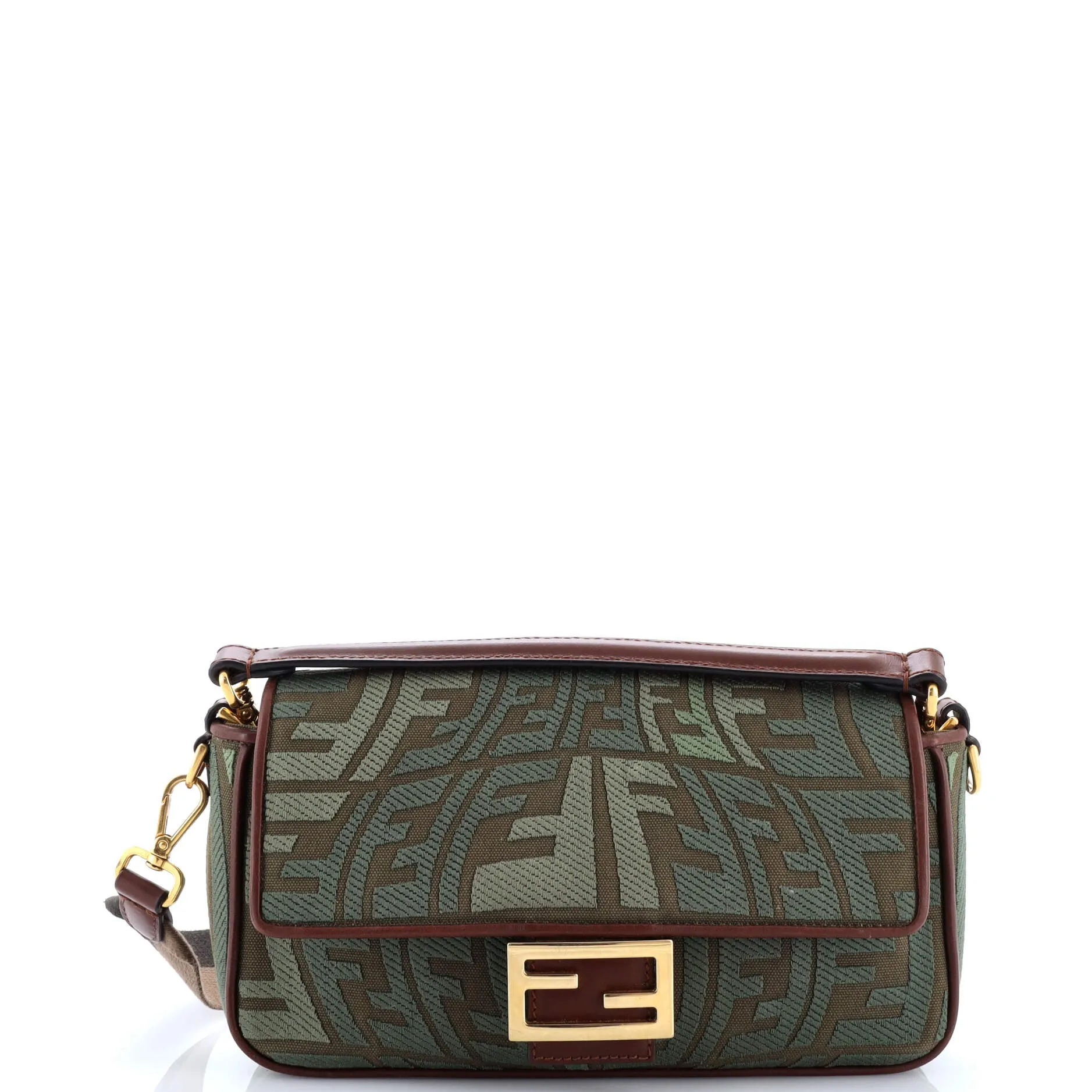 Baguette NM Bag Fish-Eye FF Embroidered Canvas Medium