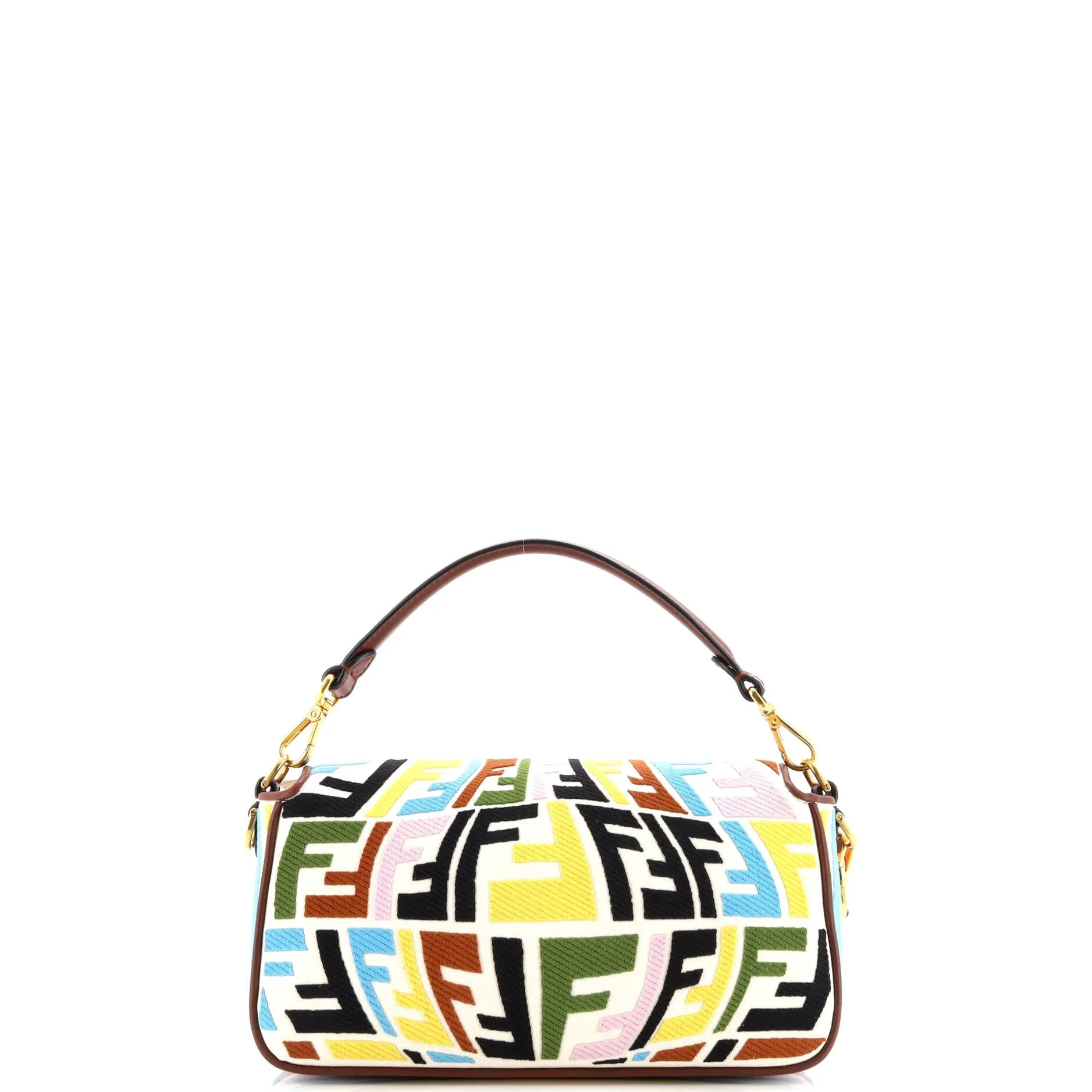 Baguette NM Bag Fish-Eye FF Embroidered Canvas Medium