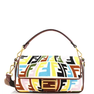 Baguette NM Bag Fish-Eye FF Embroidered Canvas Medium