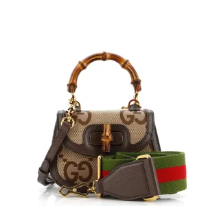 Bamboo 1947 Top Handle Bag Jumbo GG Canvas Mini