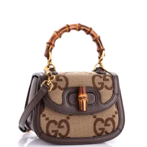 Bamboo 1947 Top Handle Bag Jumbo GG Canvas Mini