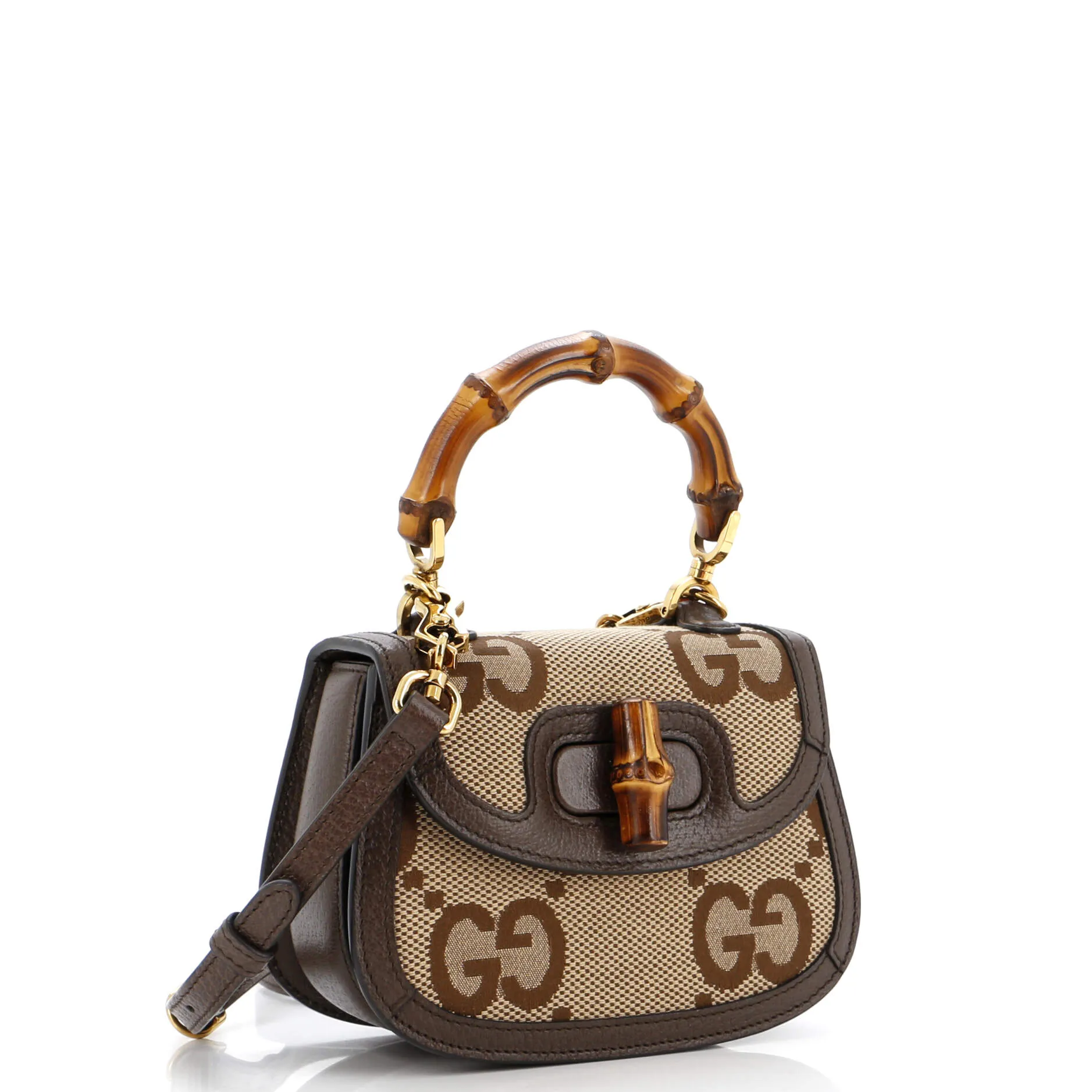Bamboo 1947 Top Handle Bag Jumbo GG Canvas Mini