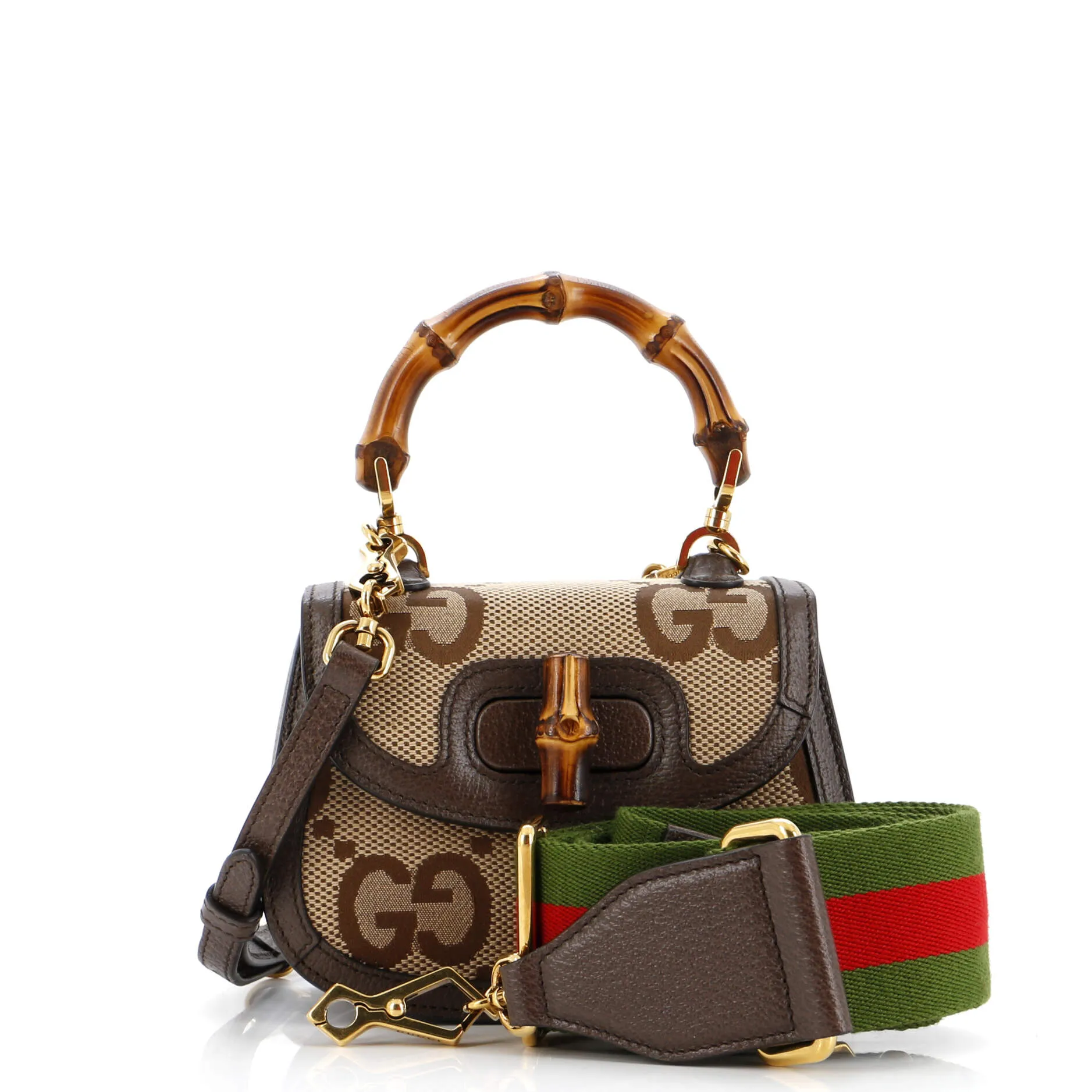 Bamboo 1947 Top Handle Bag Jumbo GG Canvas Mini