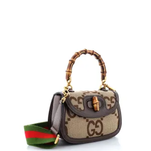 Bamboo 1947 Top Handle Bag Jumbo GG Canvas Small