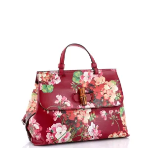 Bamboo Daily Top Handle Bag Blooms Print Leather Small