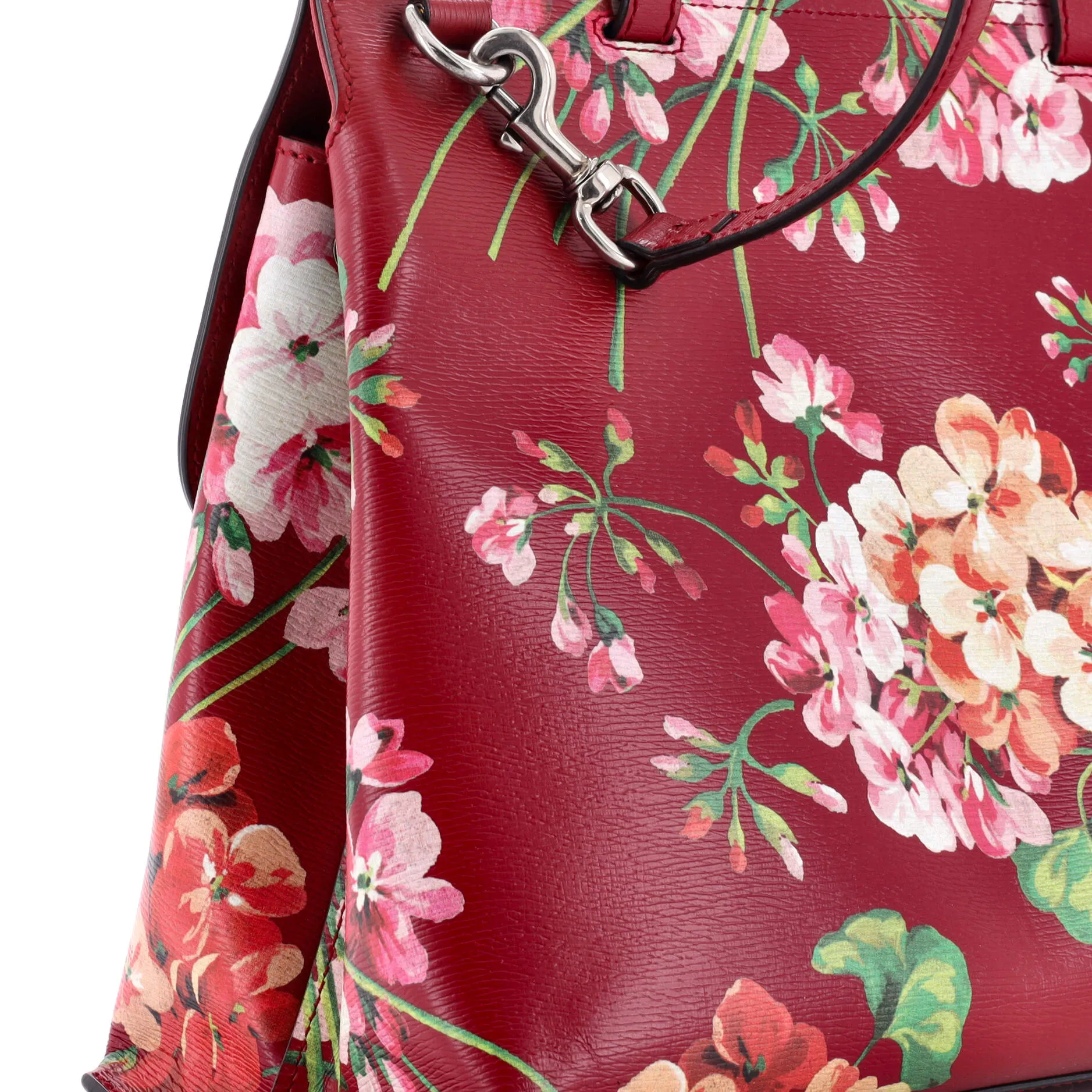 Bamboo Daily Top Handle Bag Blooms Print Leather Small