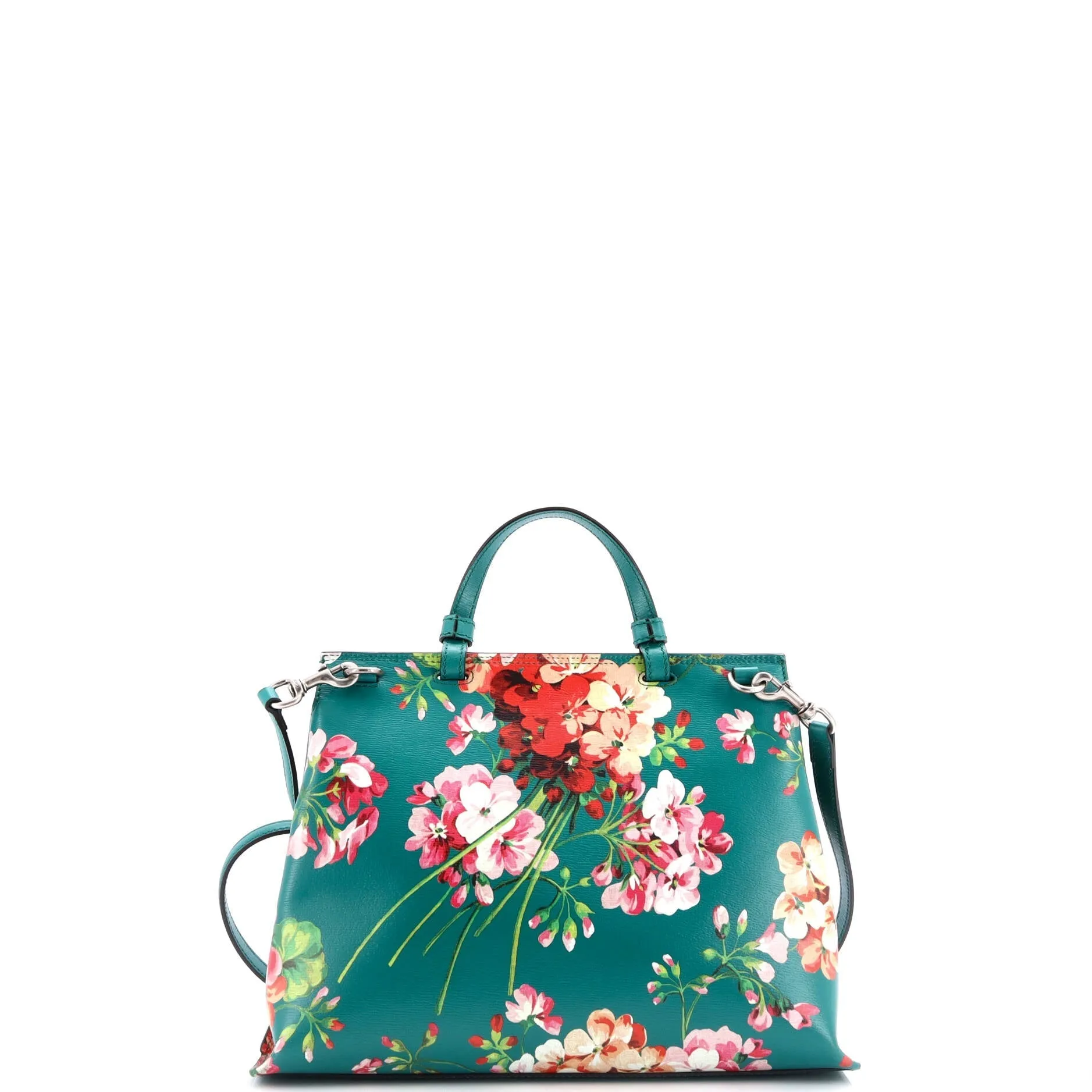 Bamboo Daily Top Handle Bag Blooms Print Leather Small
