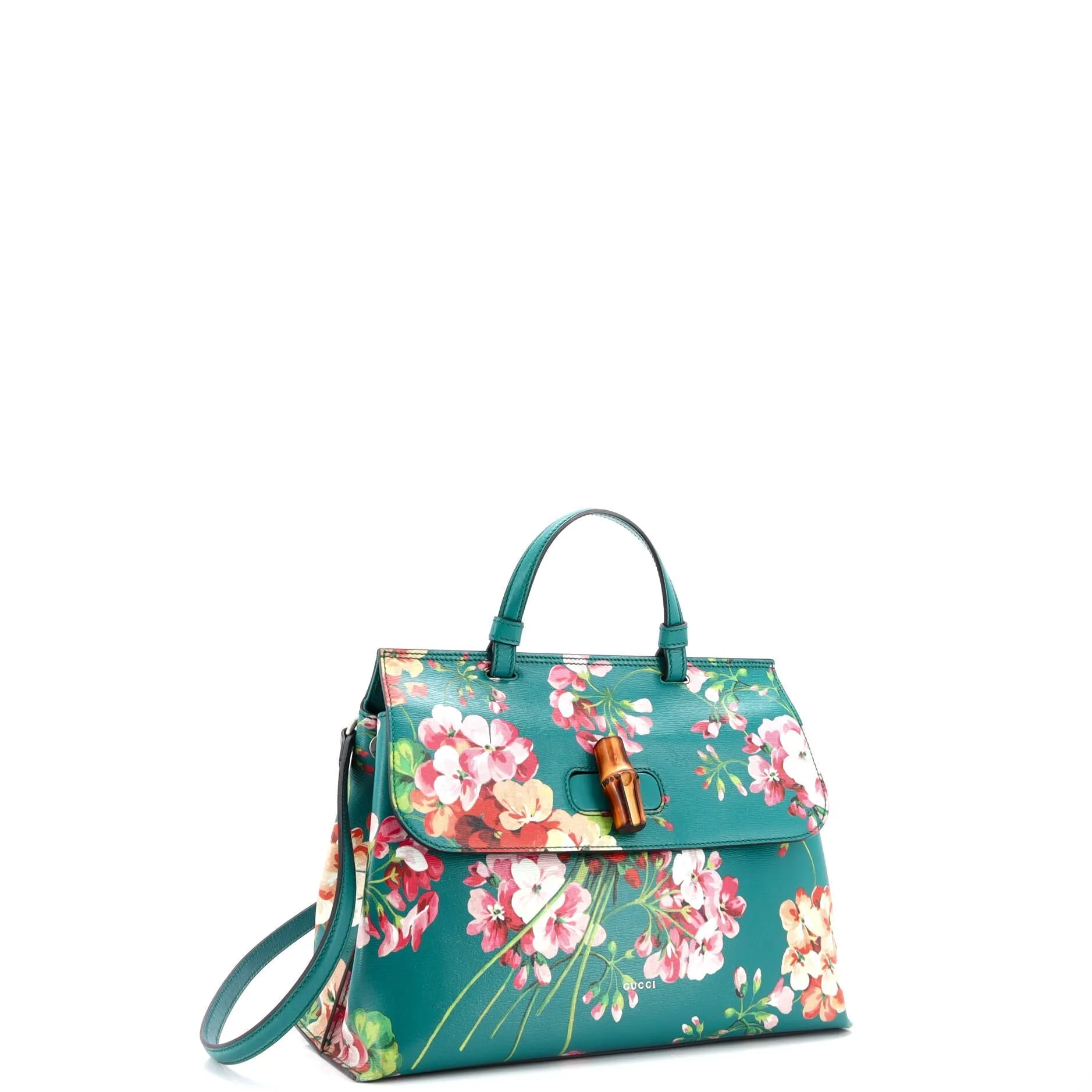 Bamboo Daily Top Handle Bag Blooms Print Leather Small