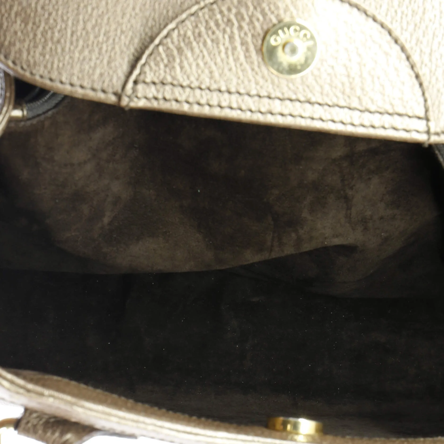 Bamboo Handle Tote Leather Large