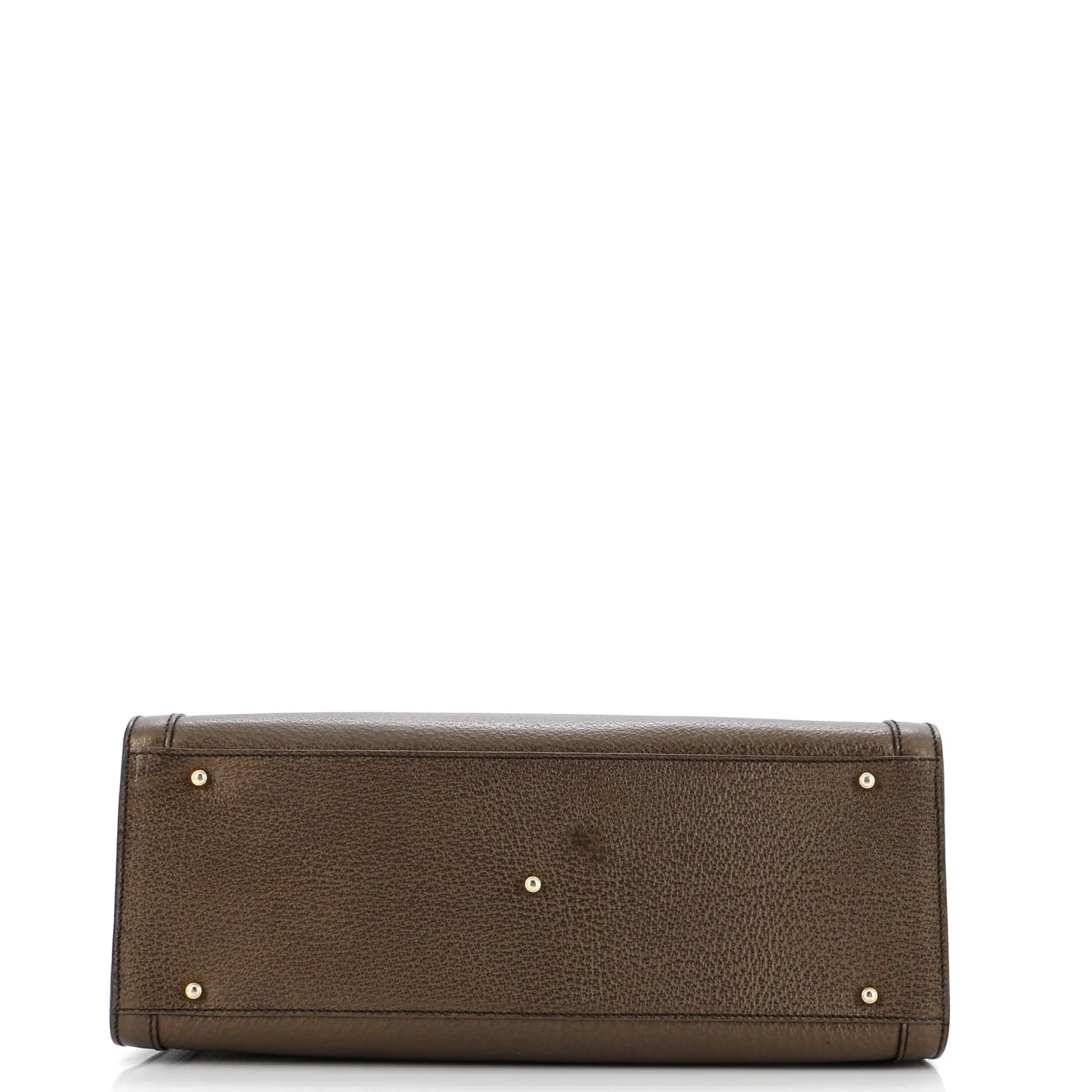 Bamboo Handle Tote Leather Large