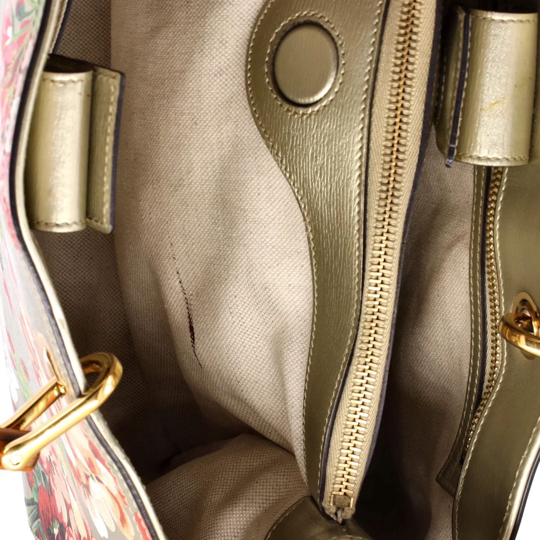 Bamboo Shopper Tote Blooms Print Leather Medium