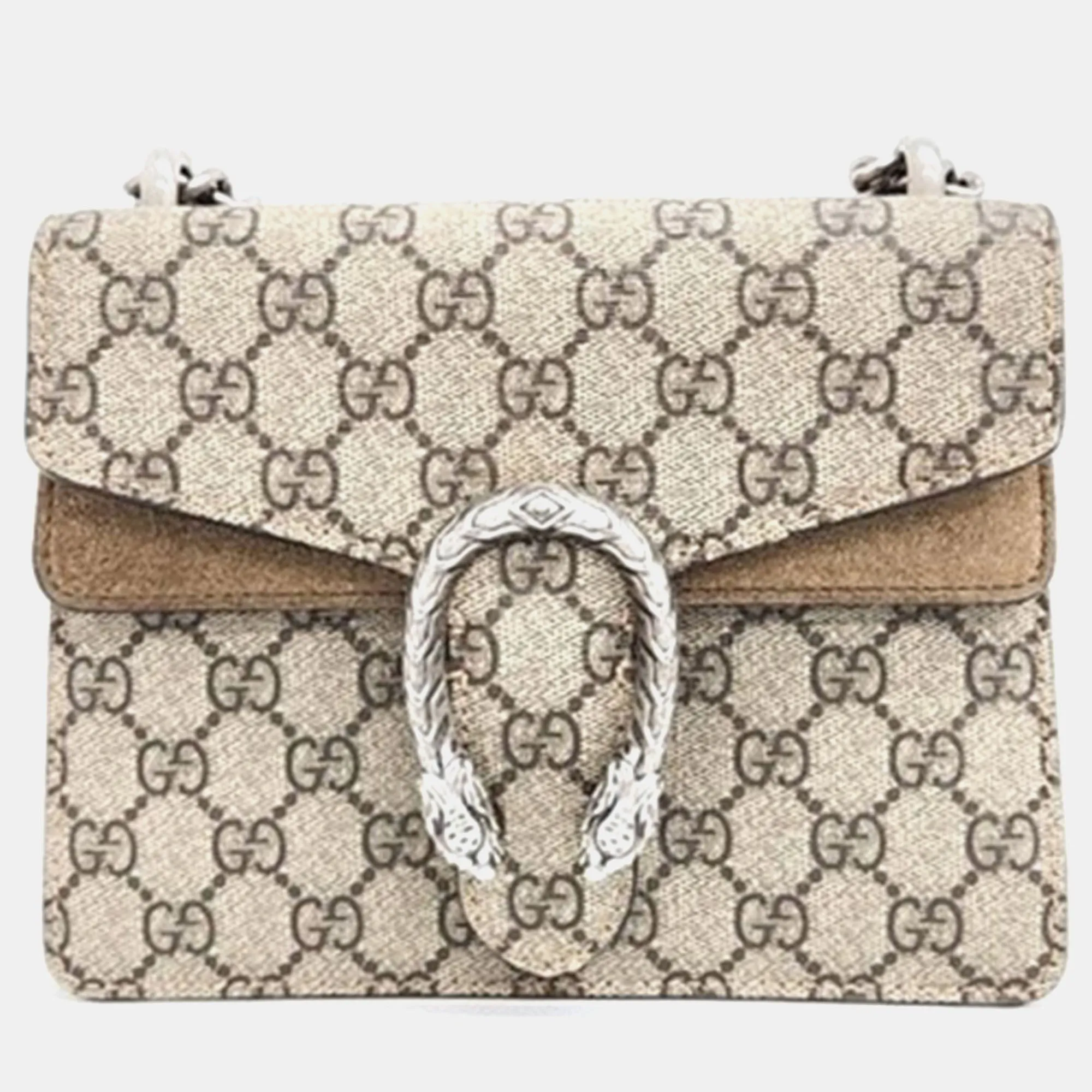 Beige GG Canvas Dionysus Shoulder Bag