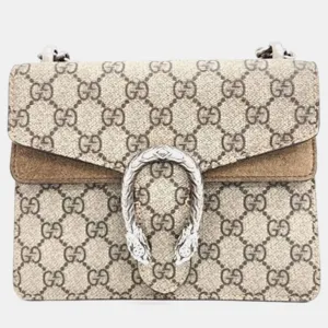 Beige GG Canvas Dionysus Shoulder Bag