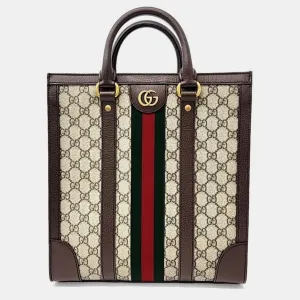 Beige GG Canvas Ophidia Medium Tote Bag