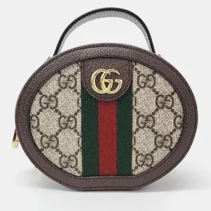 Beige GG Canvas Ophidia Mini Chain Bag