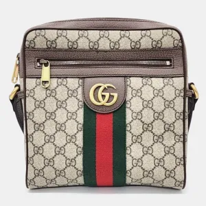Beige GG Canvas Small Ophidia Messenger Bag