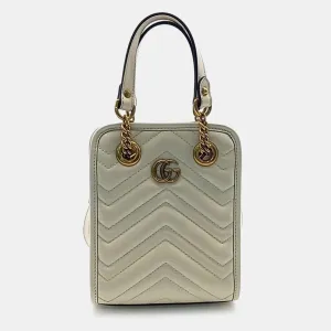 Beige GG Marmont Matelasse Mini Shoulder Bag