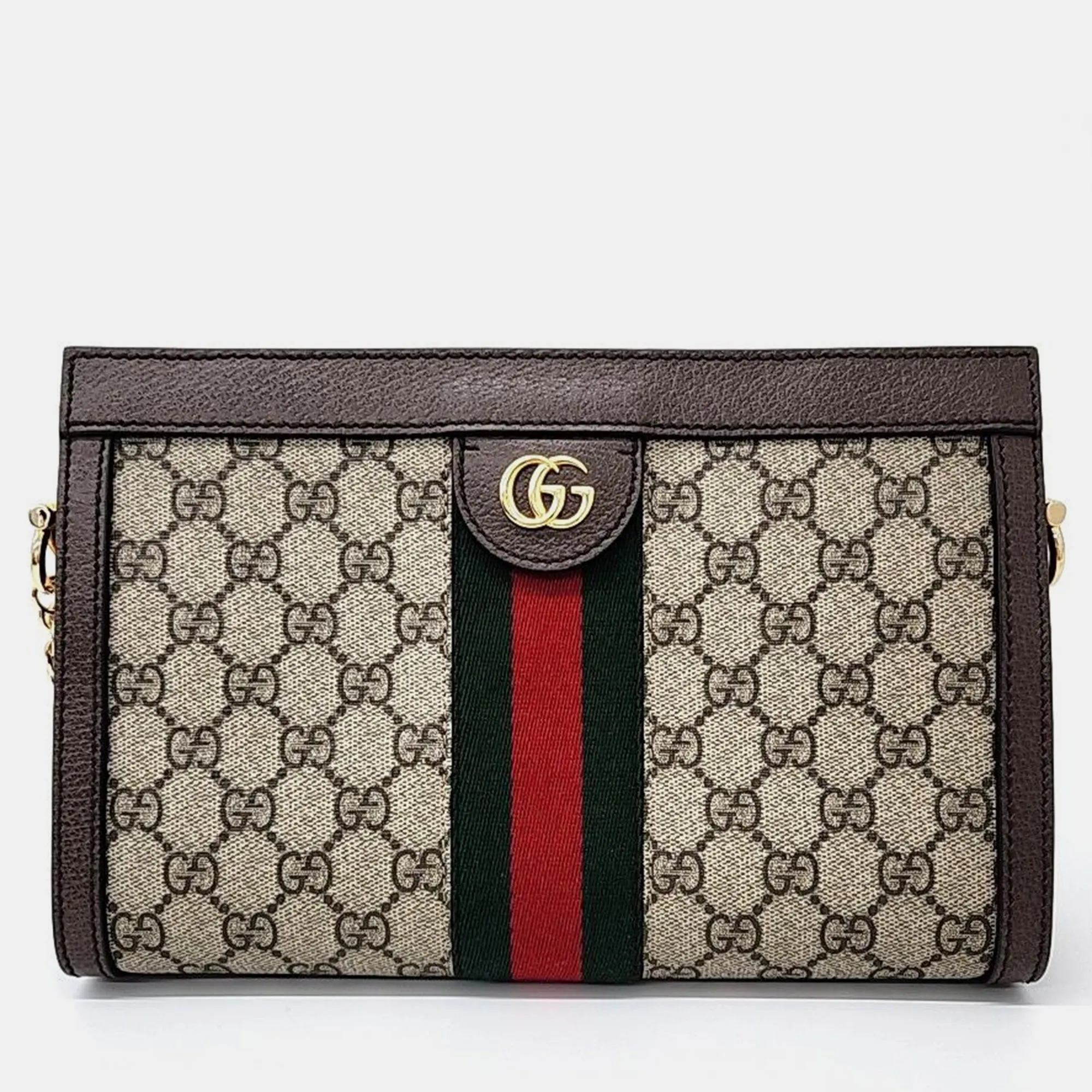 Beige GG Supreme Canvas Ophidia Shoulder Bag