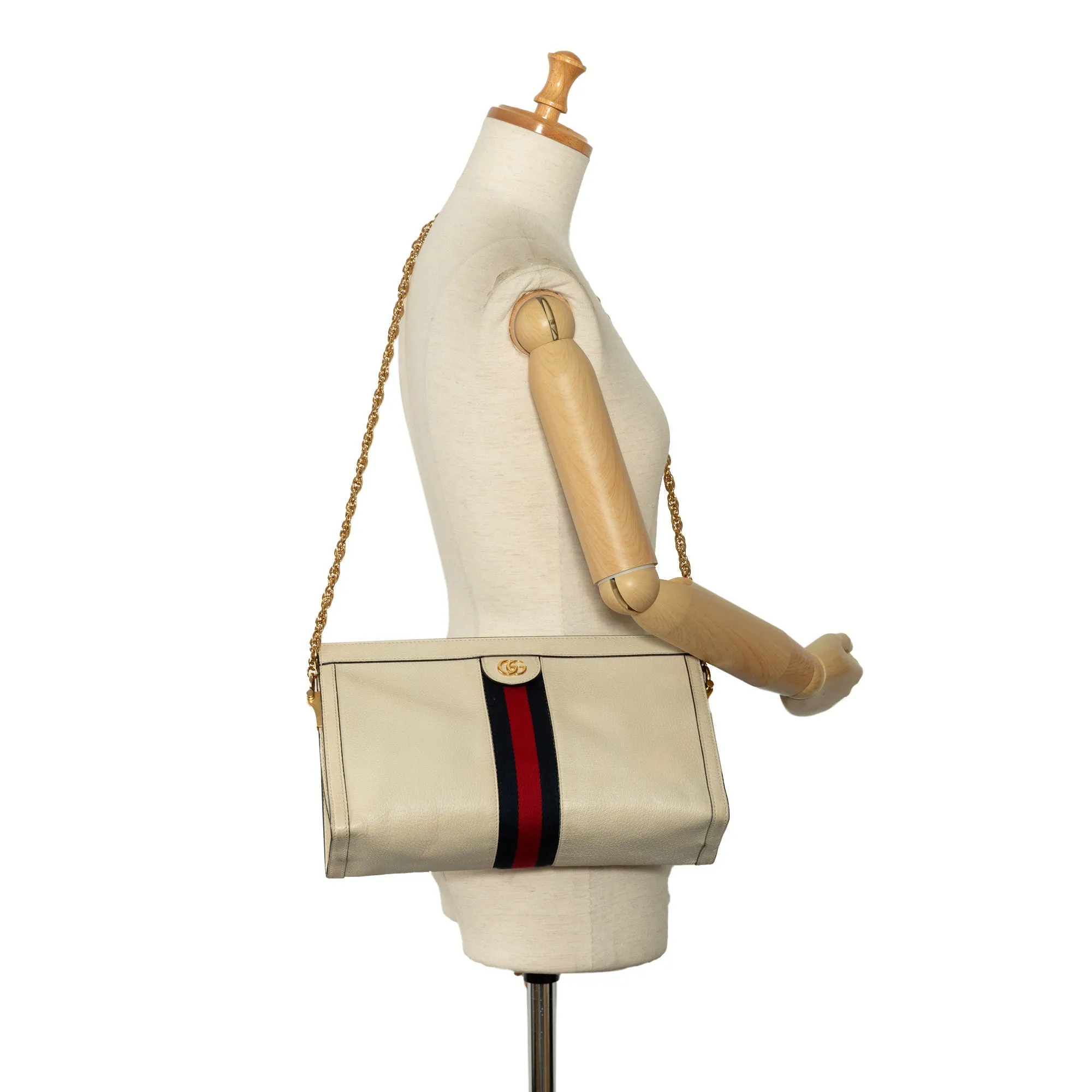 Beige Gucci Leather Ophidia Chain Crossbody