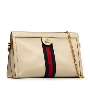 Beige Gucci Leather Ophidia Chain Crossbody