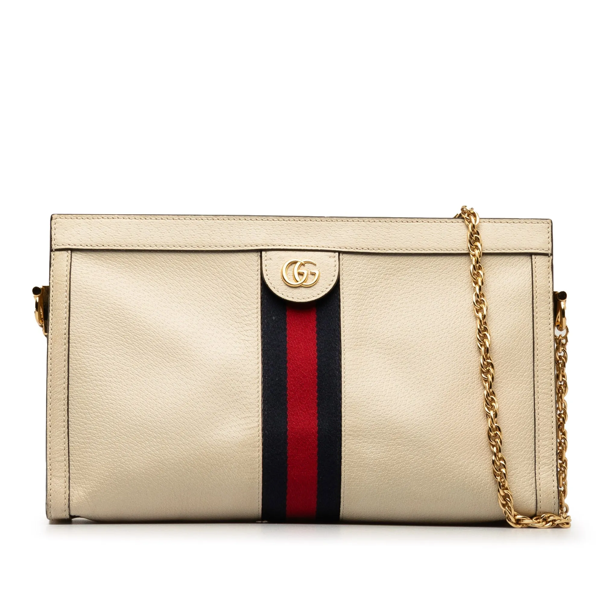 Beige Gucci Leather Ophidia Chain Crossbody