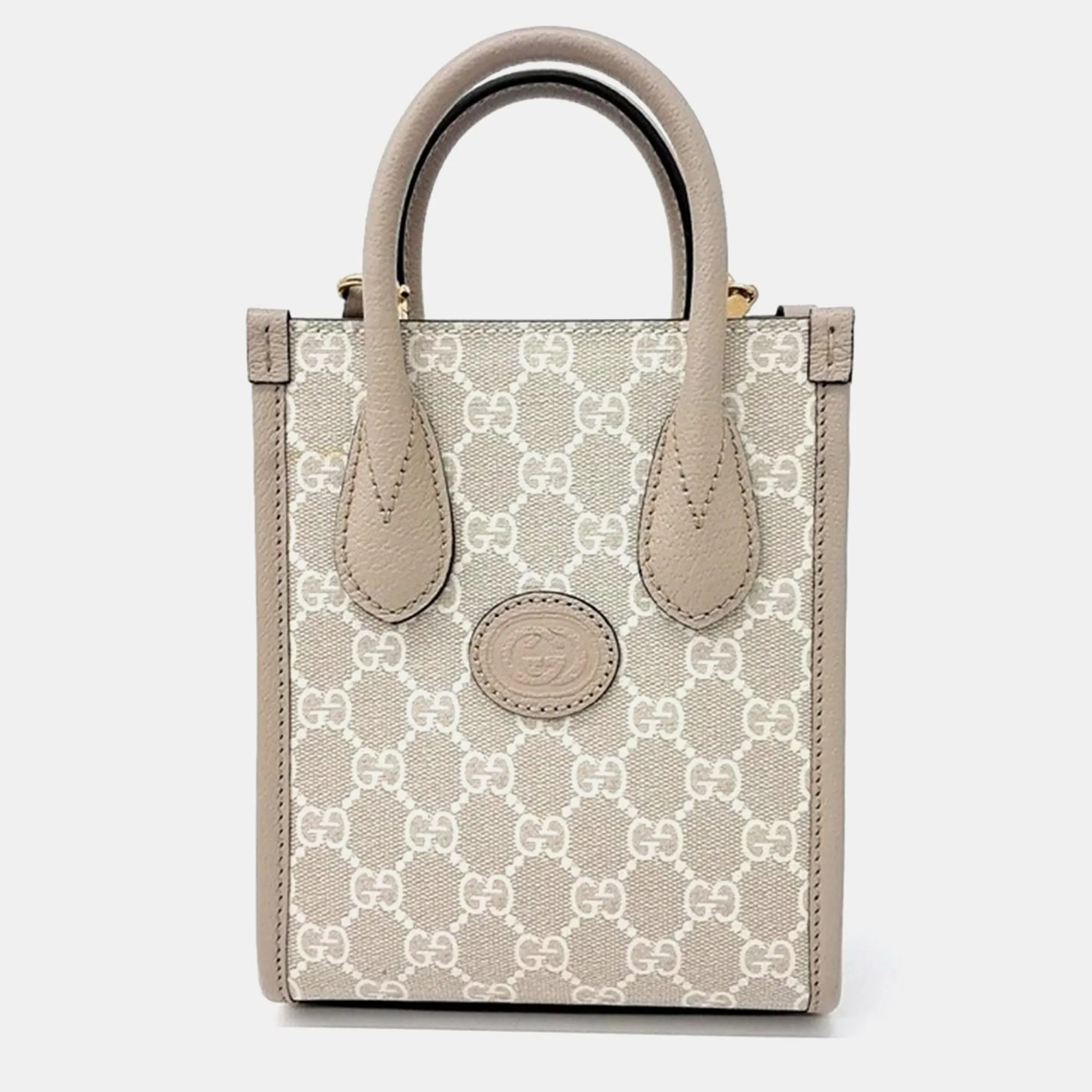 Beige Interlocking G Mini Tote Bag