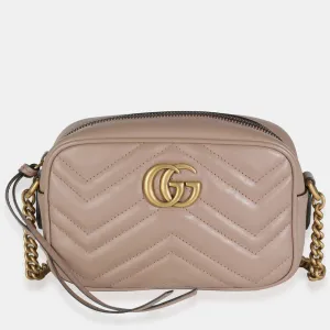 Beige Matelasse Calfskin Small GG Marmont Shoulder Bag Bag
