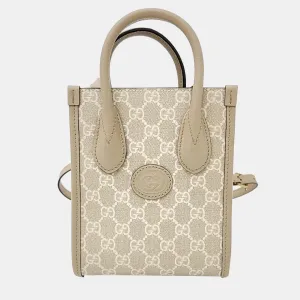 Beige Tone Interlocking G Mini Tote Bag (671623)