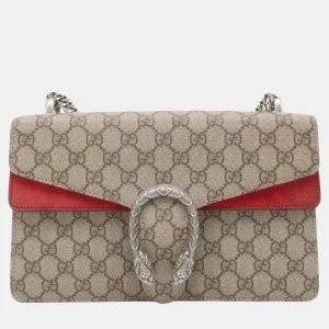 Beige/Brown Small GG Supreme Dionysus Shoulder Bag