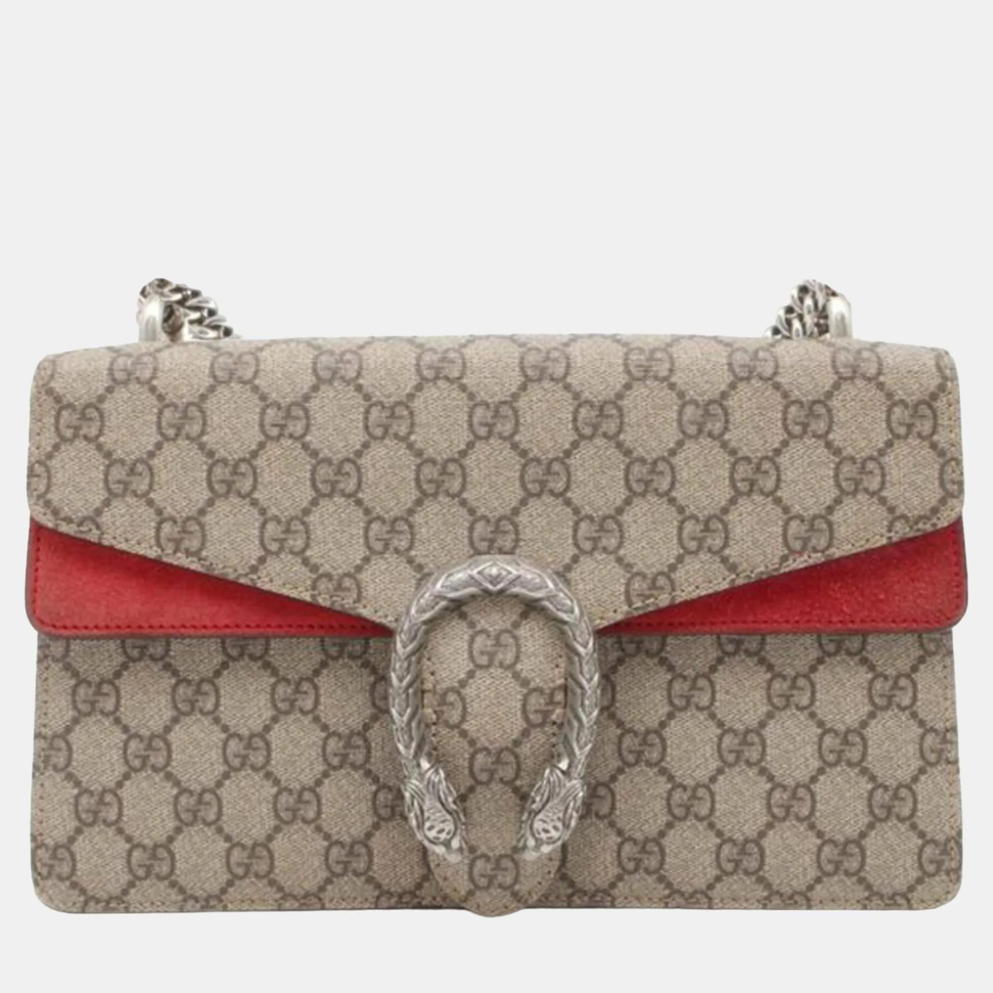 Beige/Brown Small GG Supreme Dionysus Shoulder Bag