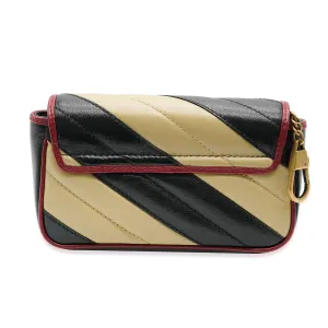 Black Beige Calfskin Torchon GG Marmont Super Mini Bag