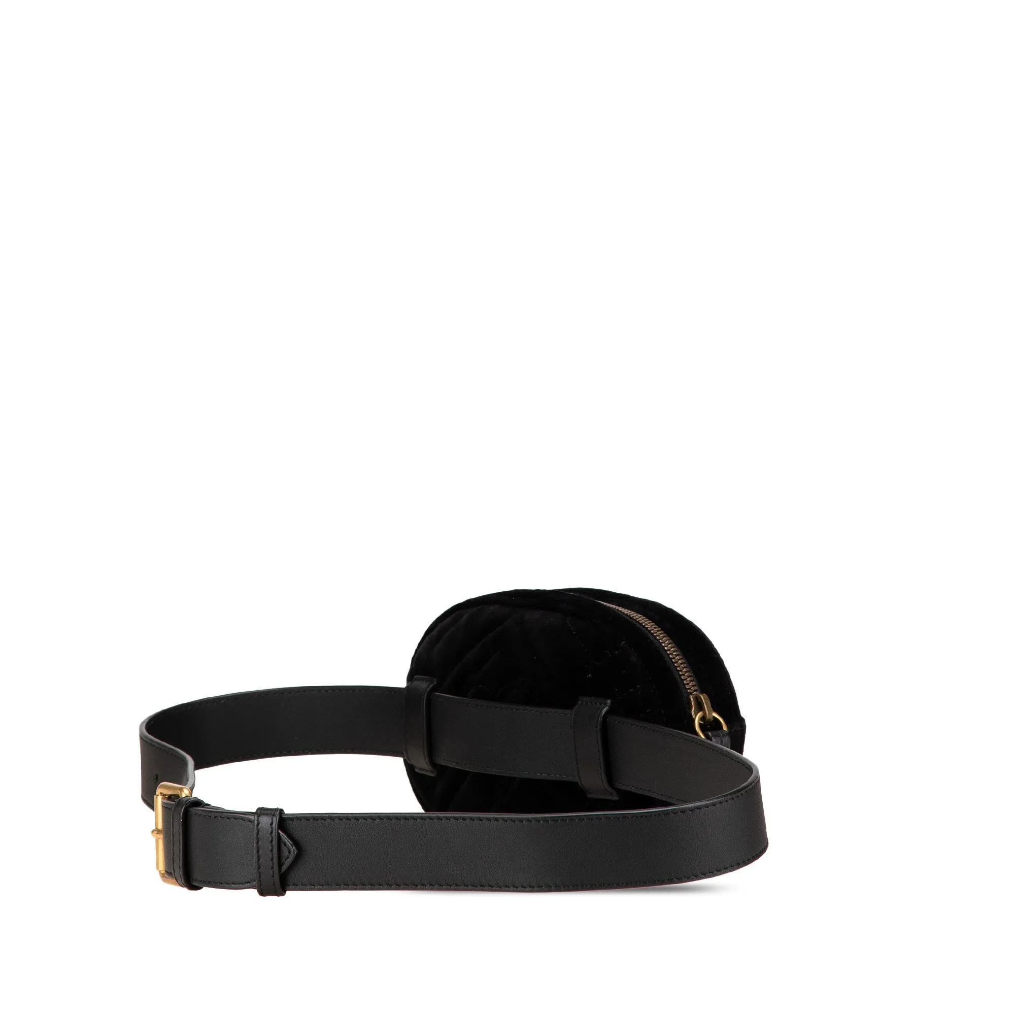 Black Gucci GG Marmont Matelasse Velvet Belt Bag