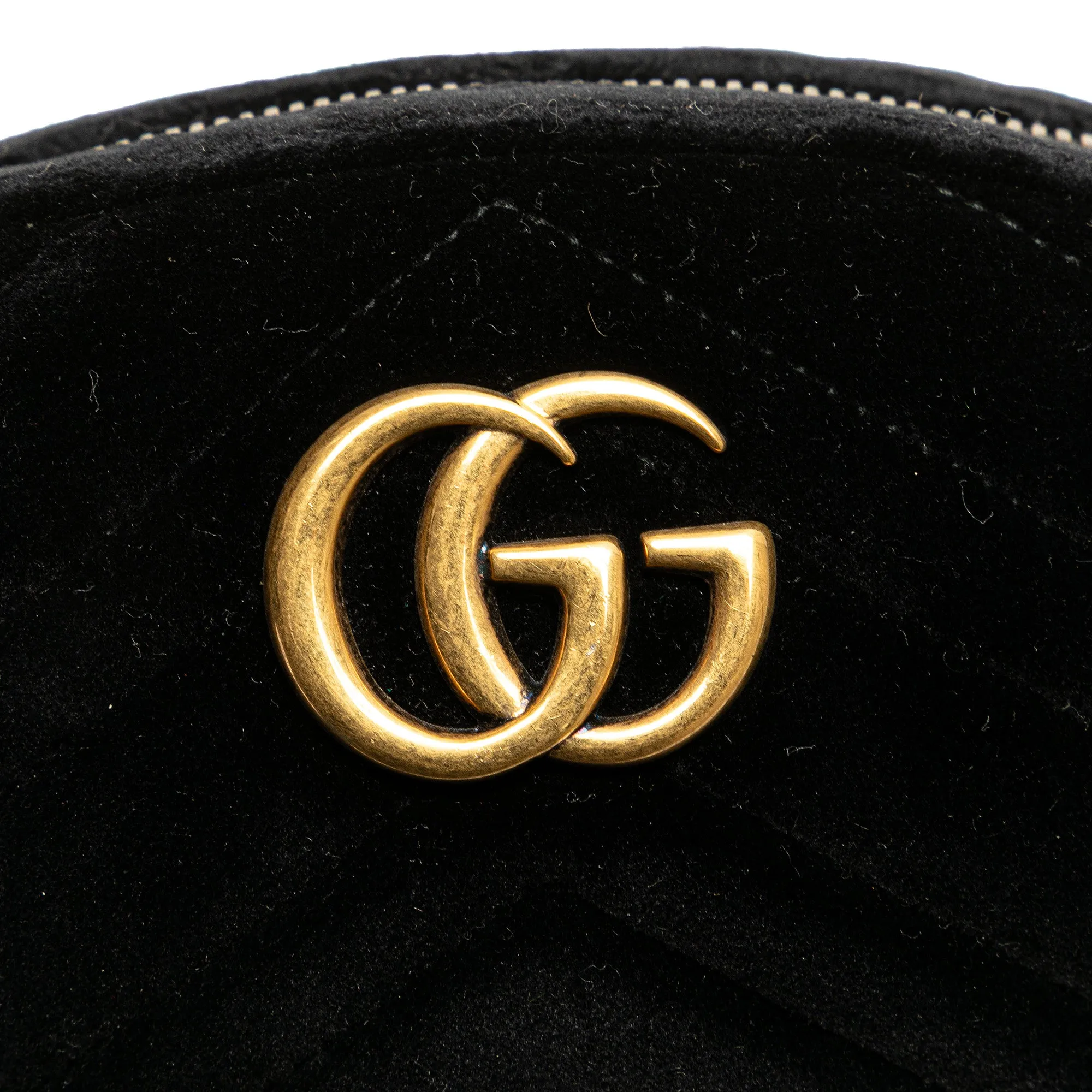 Black Gucci GG Marmont Matelasse Velvet Belt Bag
