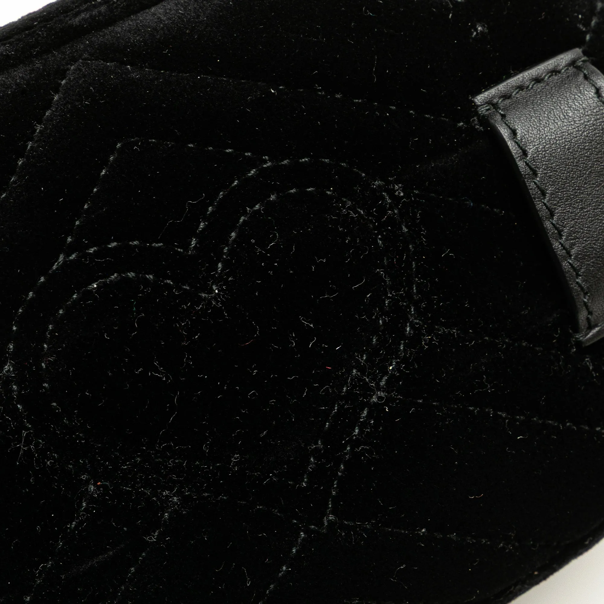 Black Gucci GG Marmont Matelasse Velvet Belt Bag