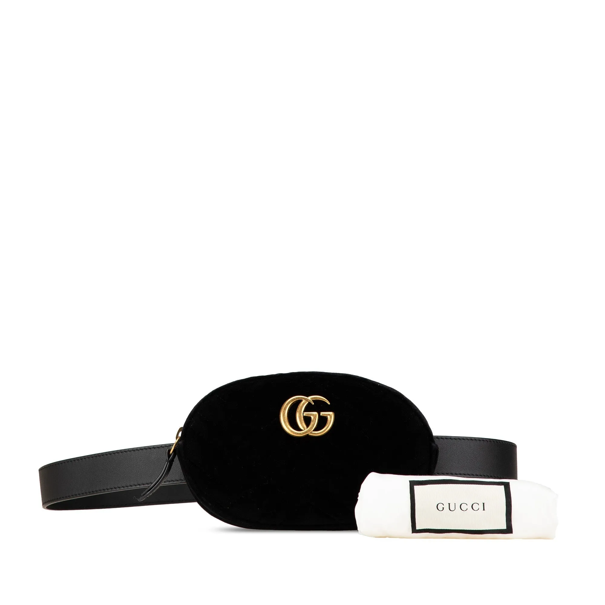 Black Gucci GG Marmont Matelasse Velvet Belt Bag