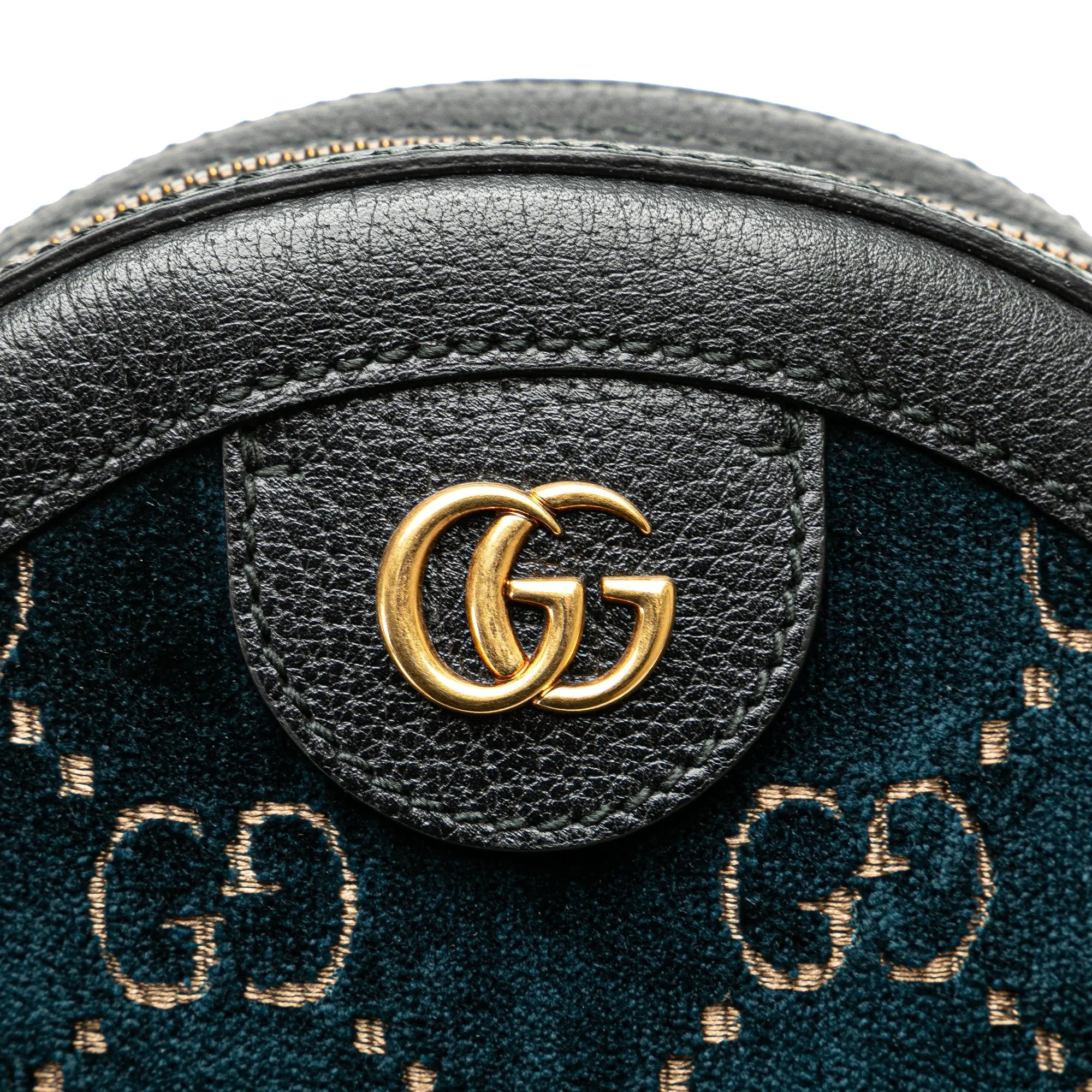 Black Gucci GG Velvet Ophidia Round Crossbody