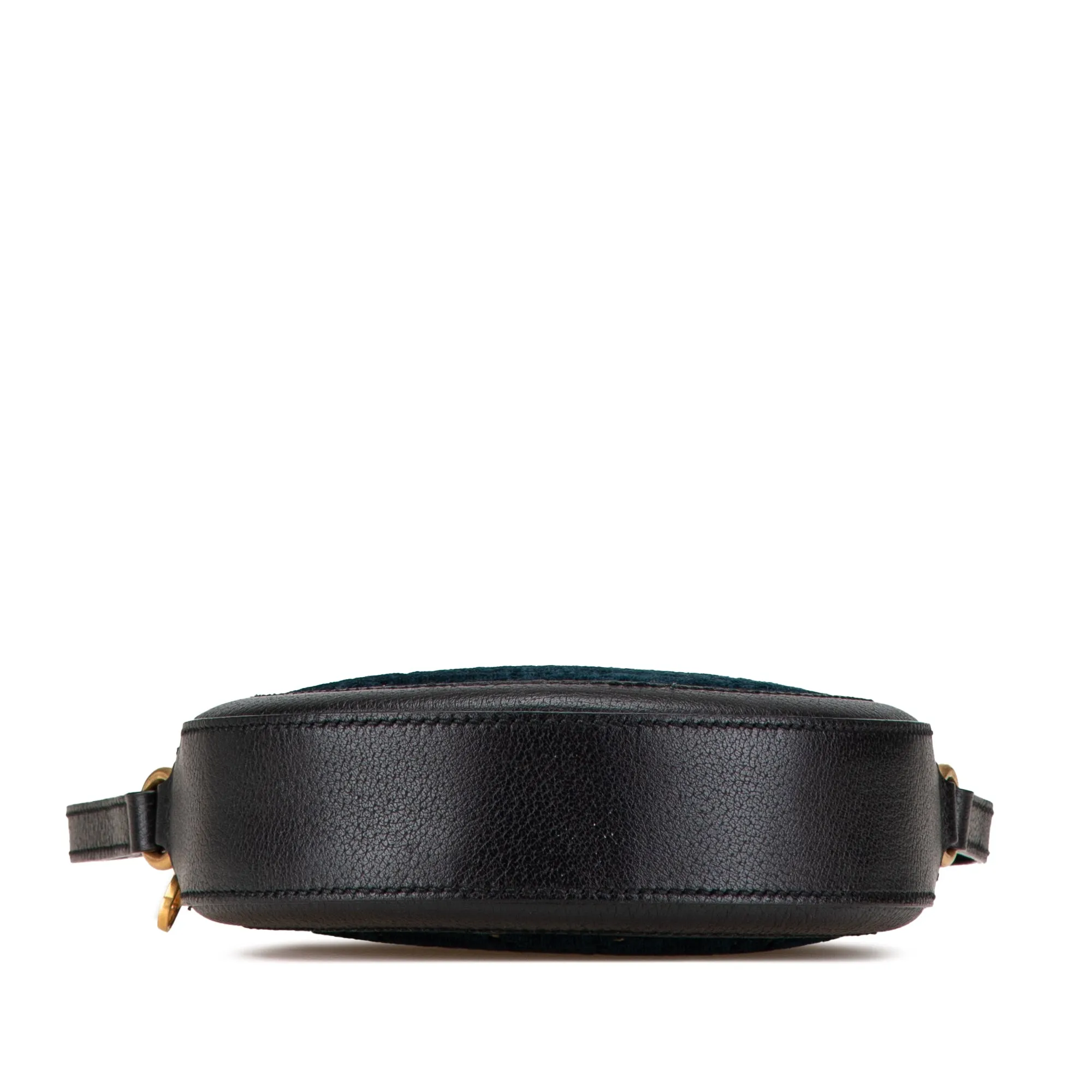 Black Gucci GG Velvet Ophidia Round Crossbody