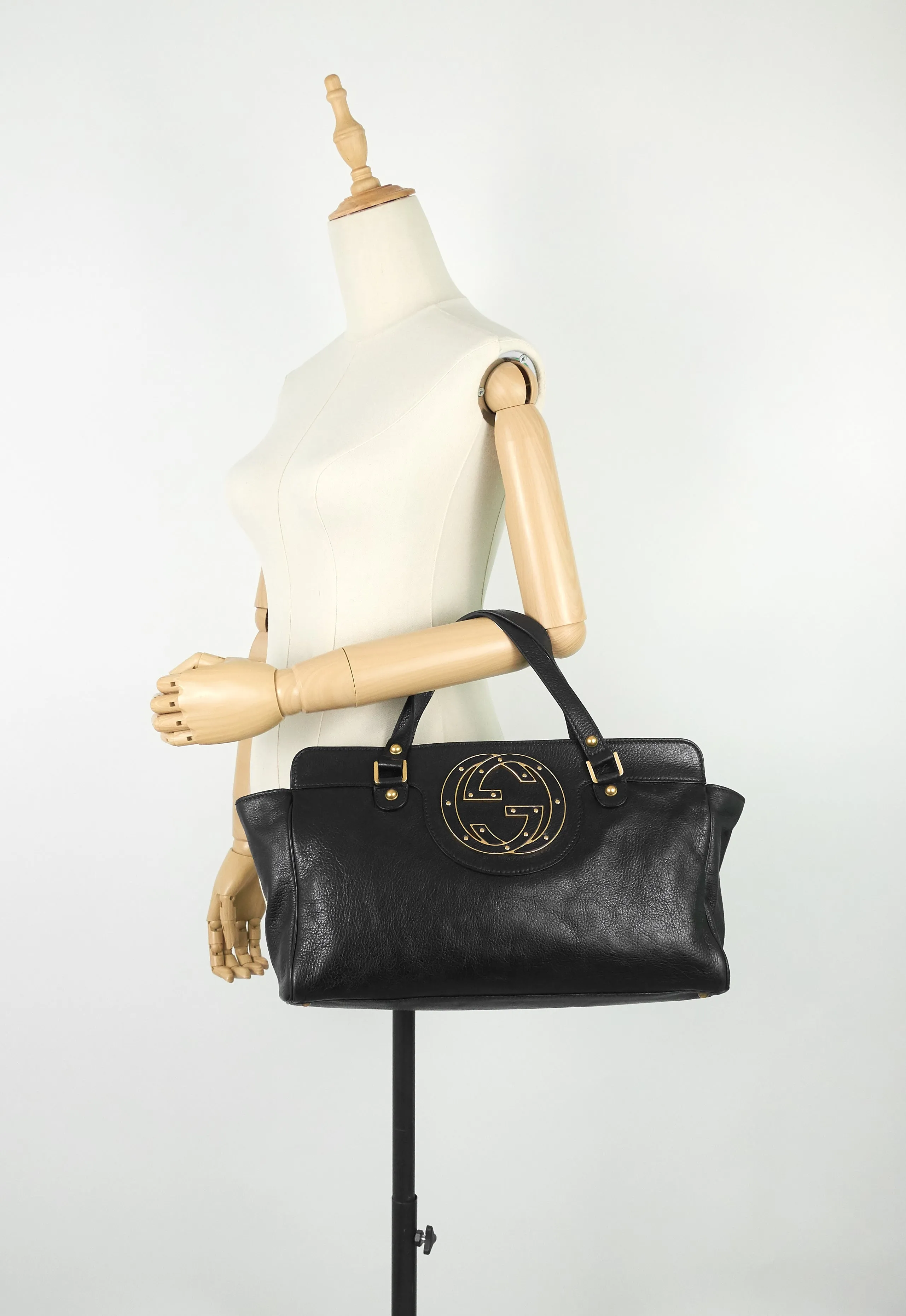 Blondie Leather Monogram Logo Handbag