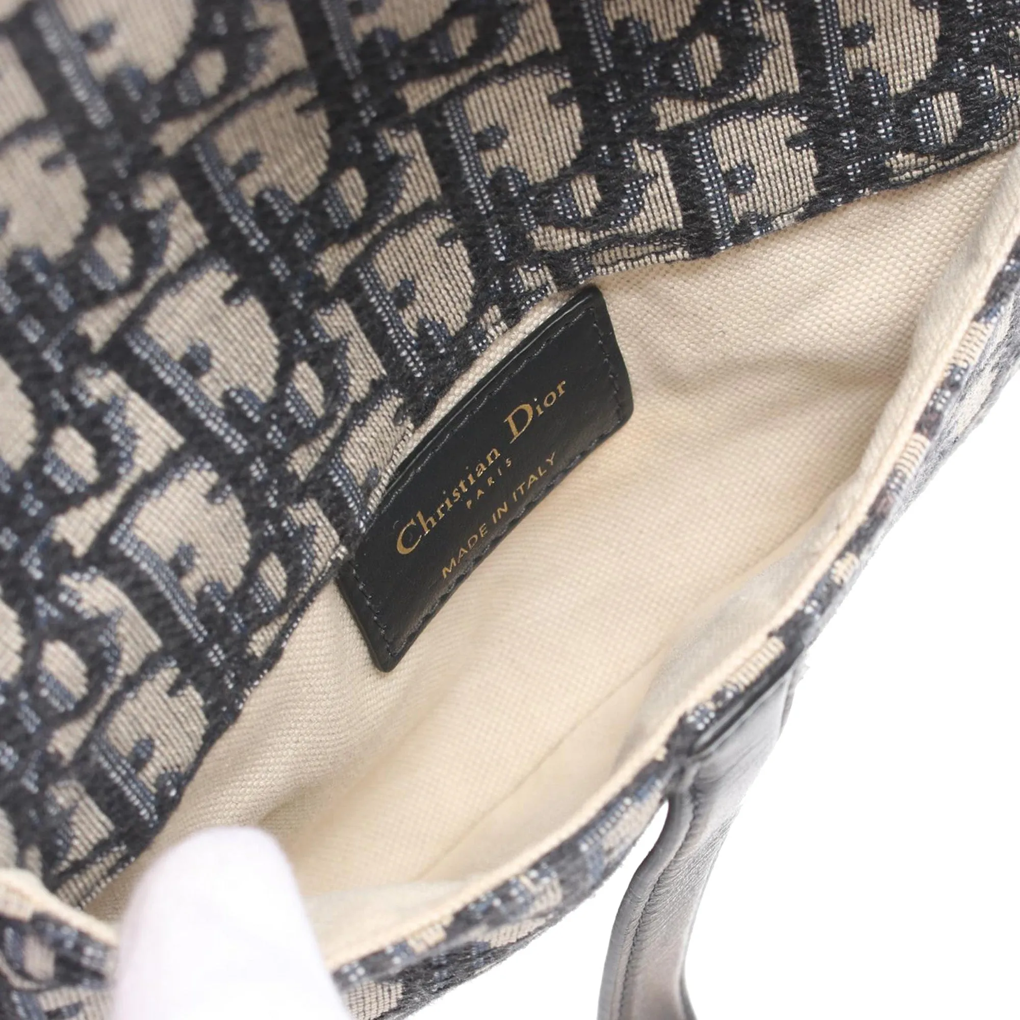 Blue Dior Oblique Canvas Saddle Belt Bag