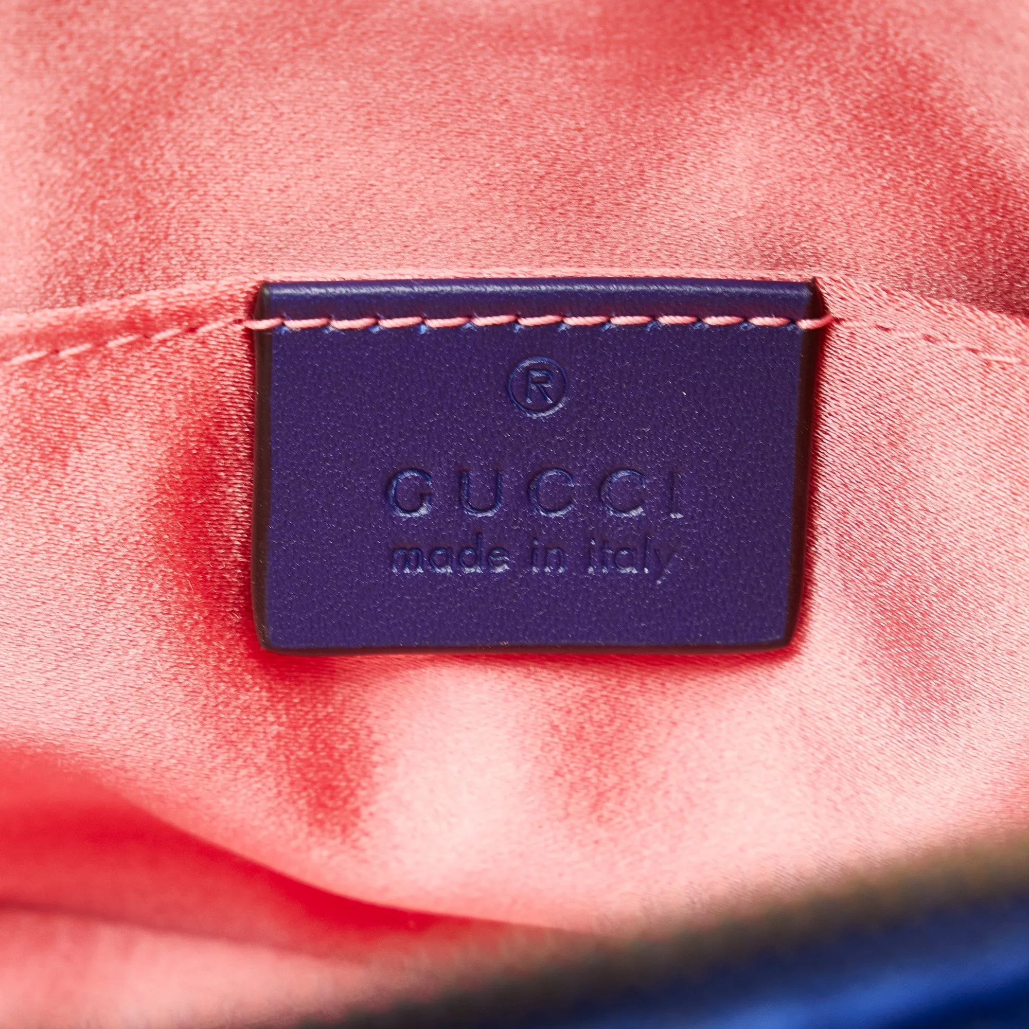 Blue Gucci Velvet GG Marmont Matelasse Belt Bag