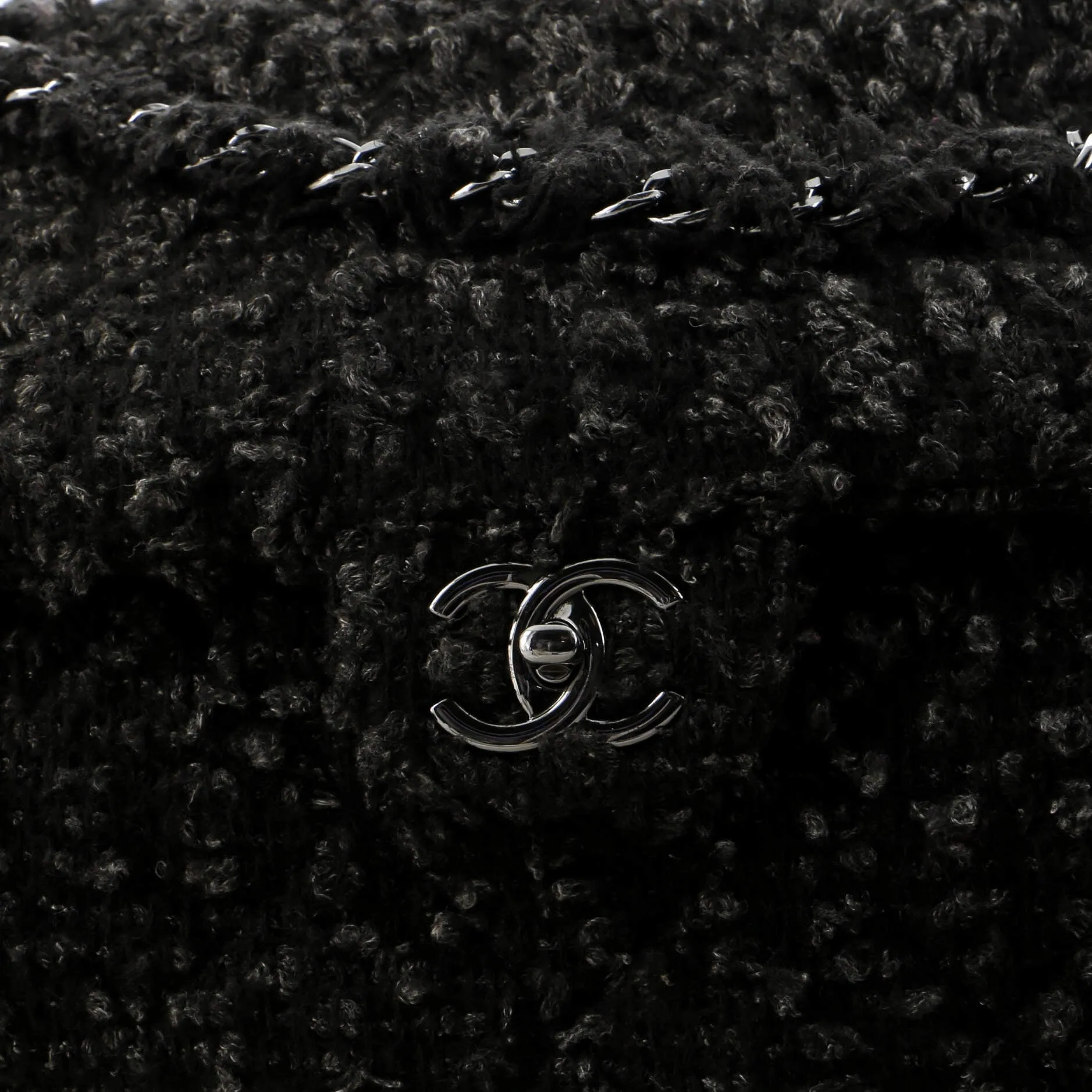 Chanel Cc Lock Flap Messenger Bag Tweed