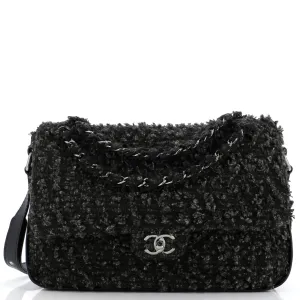 Chanel Cc Lock Flap Messenger Bag Tweed