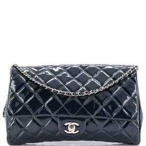 Chanel Clutch With Chain Quilted Patent